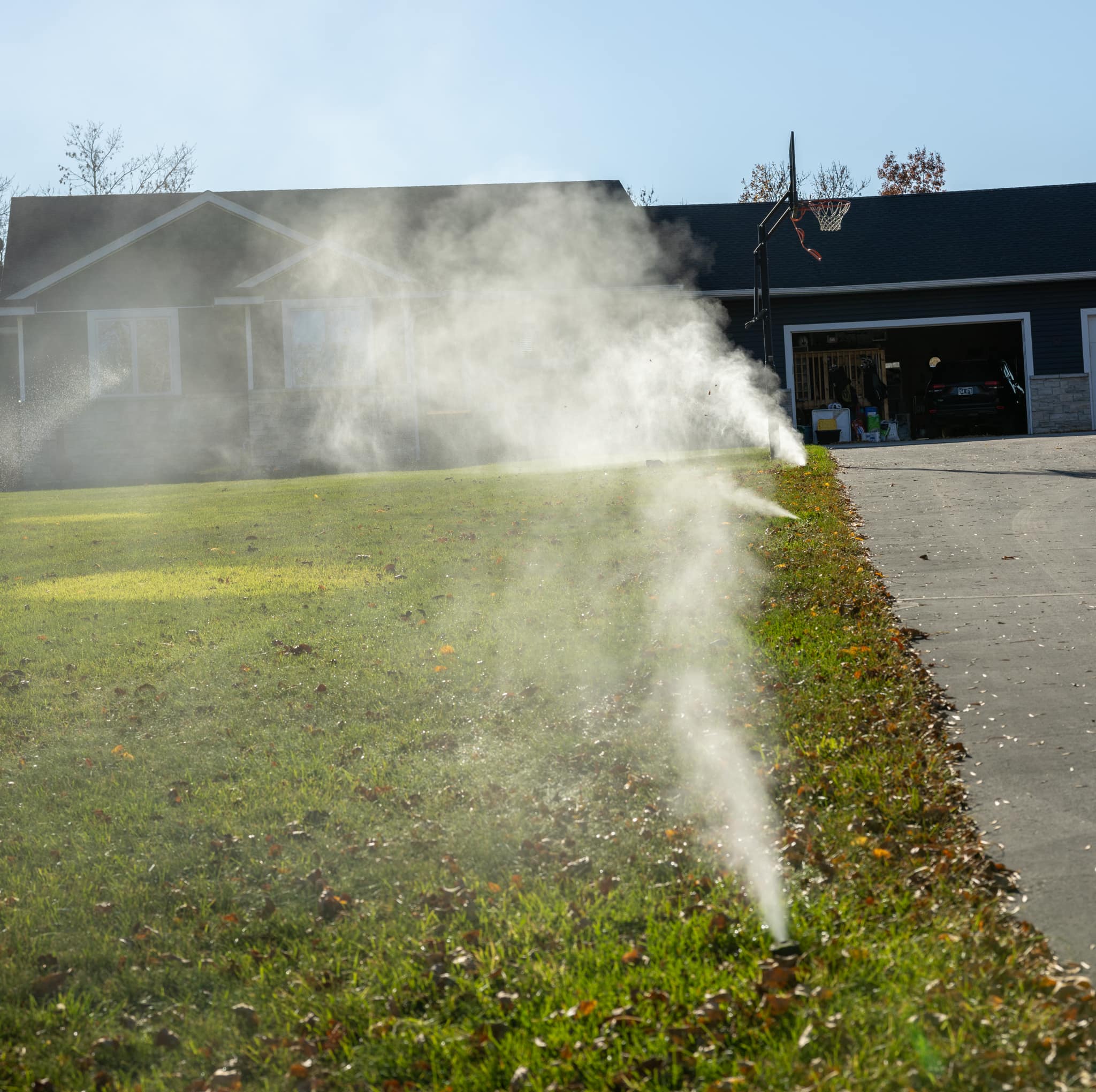Sprinkler winterization blowout service Minnesota